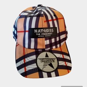 National‎ Disgrace Unisex Orange Plaid Cap Dad Hat